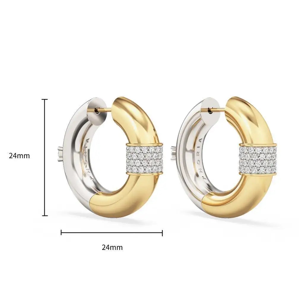Pendientes de Aro Dorados Vintage con Circonitas