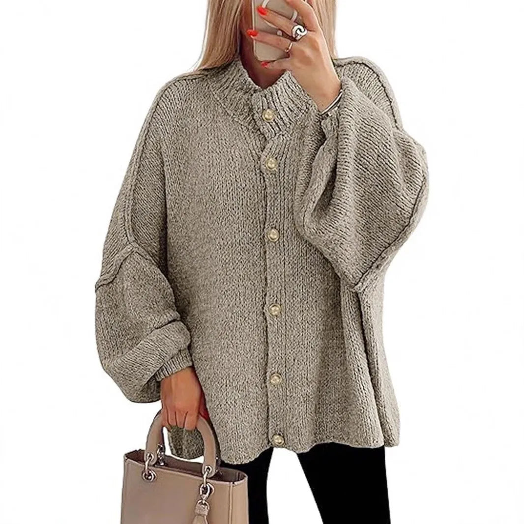Cárdigan Oversize de Punto con Botones