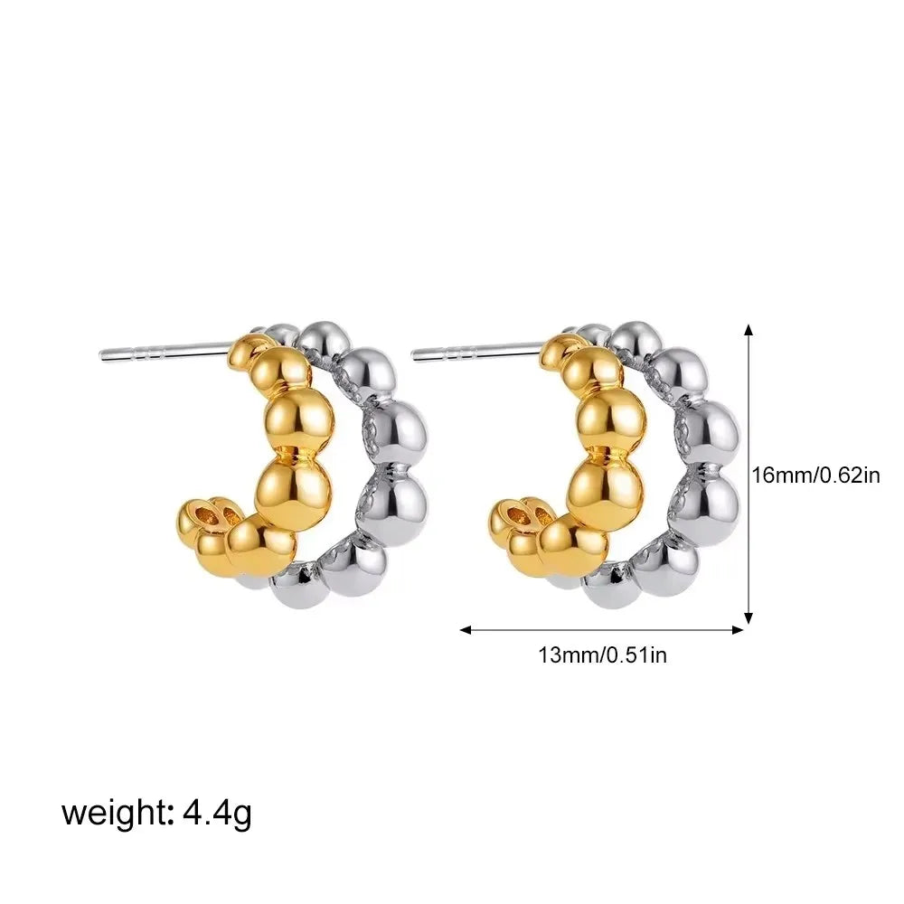 Pendientes de Aro Dorados Vintage con Circonitas