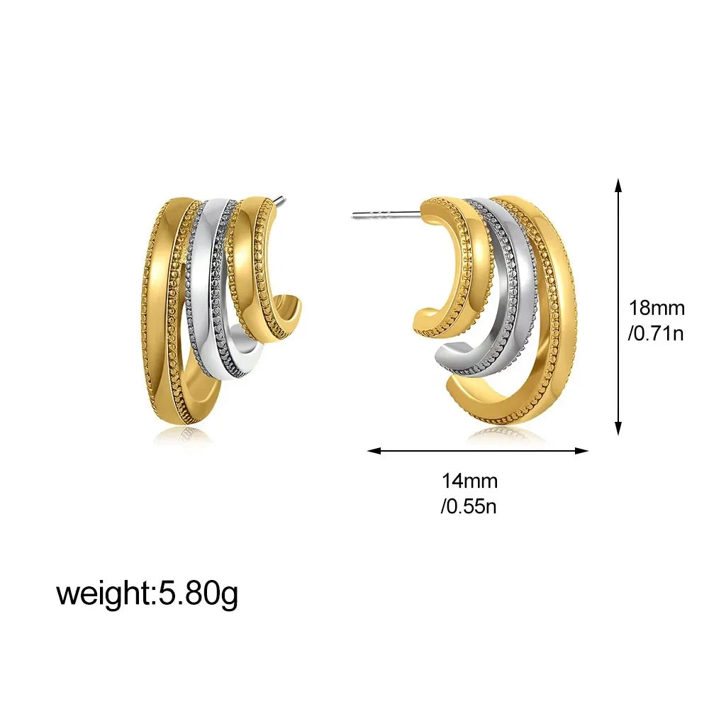 Pendientes de Aro Dorados Vintage con Circonitas