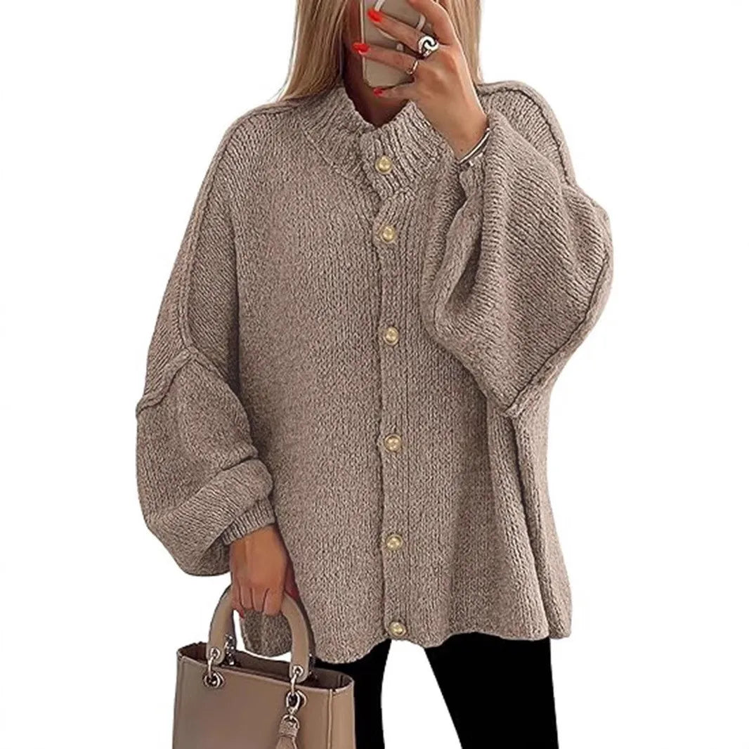Cárdigan Oversize de Punto con Botones