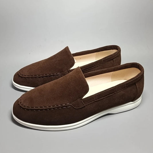 Mocasines de Ante para Hombres-Estilo Clásicos Sin Cordones