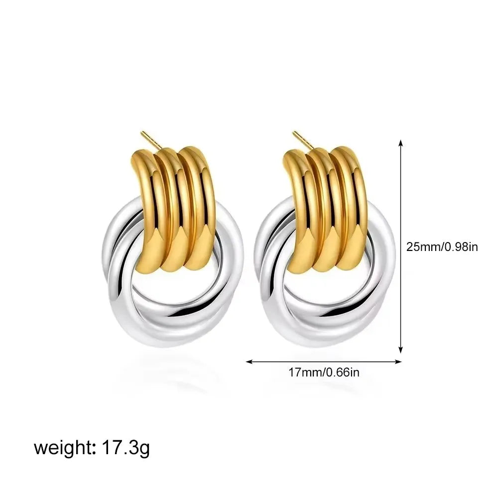 Pendientes de Aro Dorados Vintage con Circonitas
