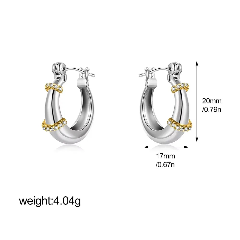 Pendientes de Aro Dorados Vintage con Circonitas