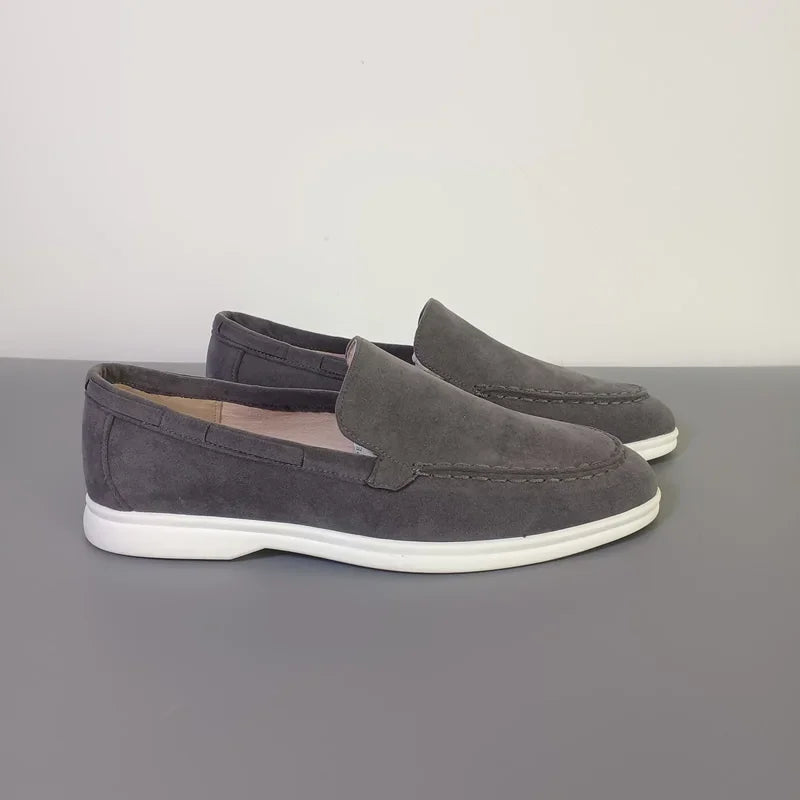 Mocasines de Ante para Hombres-Estilo Clásicos Sin Cordones