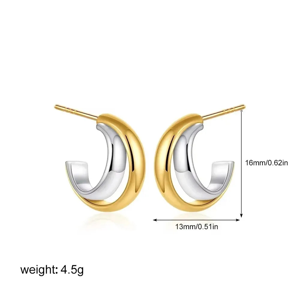 Pendientes de Aro Dorados Vintage con Circonitas