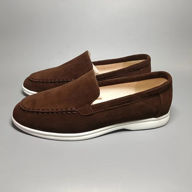 Mocasines de Ante para Hombres-Estilo Clásicos Sin Cordones