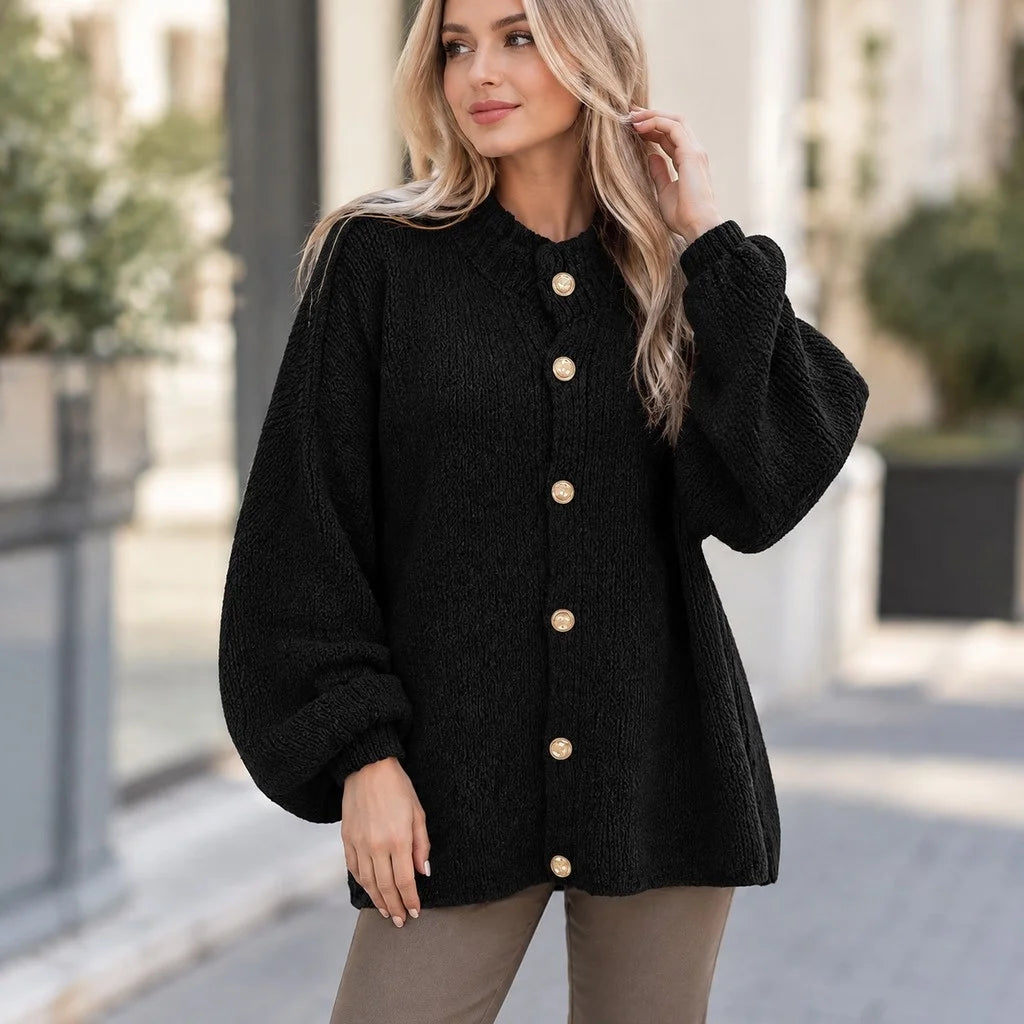 Cárdigan Oversize de Punto con Botones