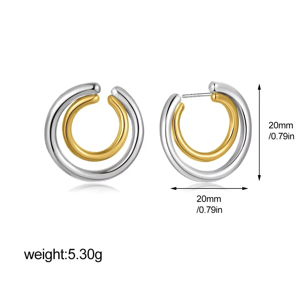 Pendientes de Aro Dorados Vintage con Circonitas