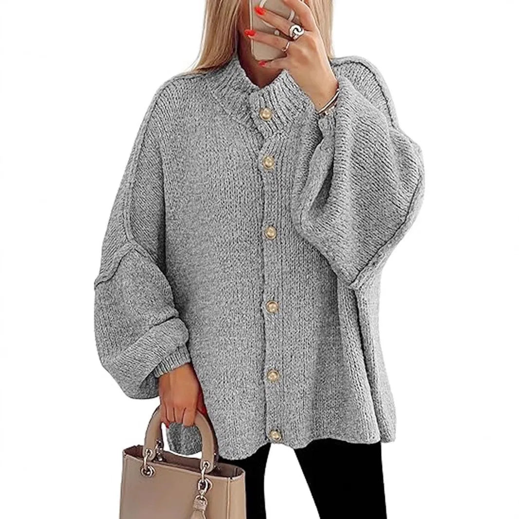 Cárdigan Oversize de Punto con Botones